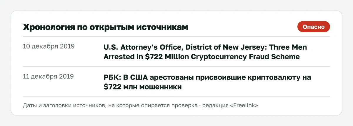 Ключевые даты по BitClub Network из открытых источников.