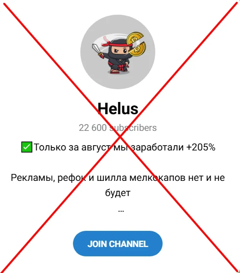 Скриншот описания телеграм-канала Helus